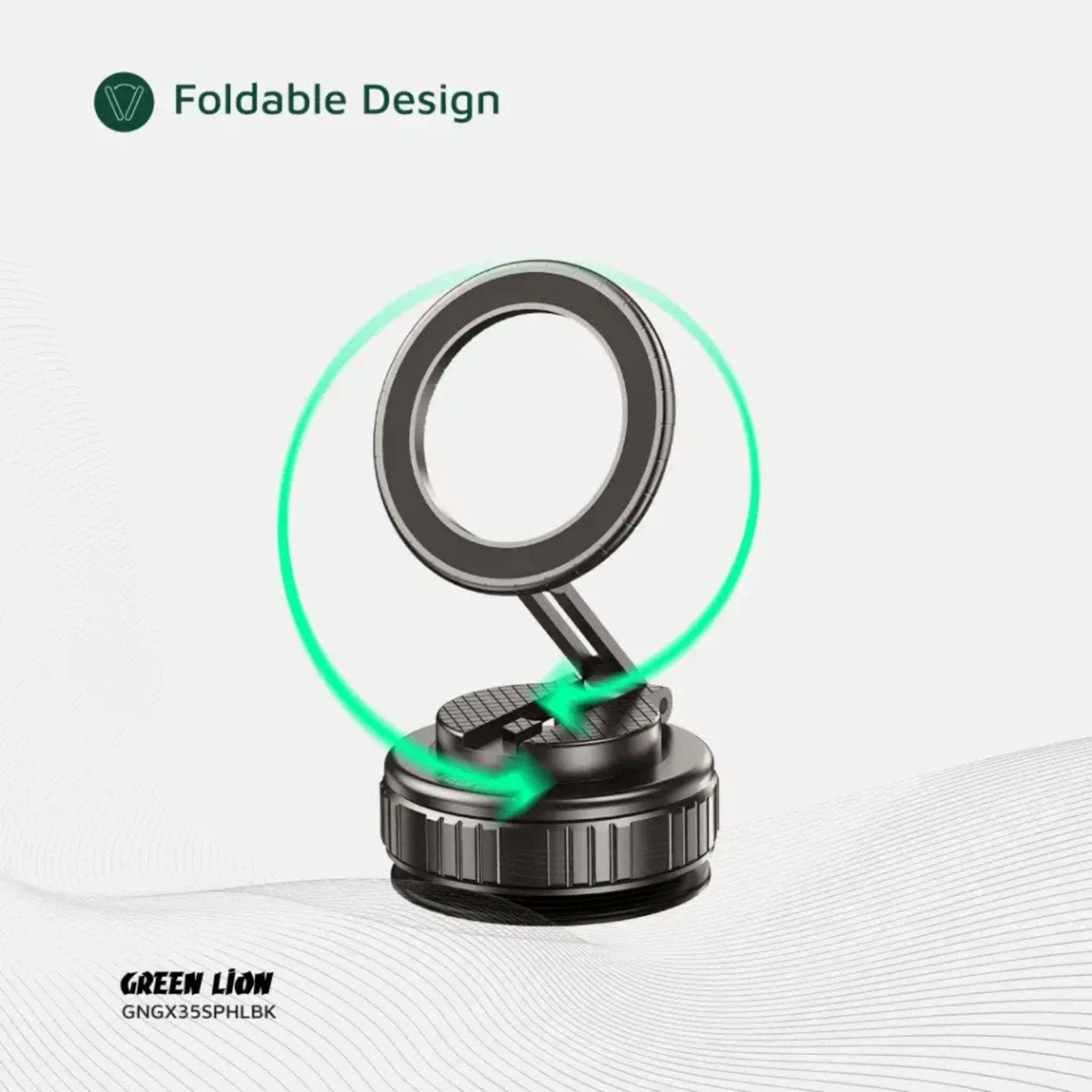 Green Lion GX - 35 Suction Phone Holder - Black - STOORE.AE | ستور الامارات