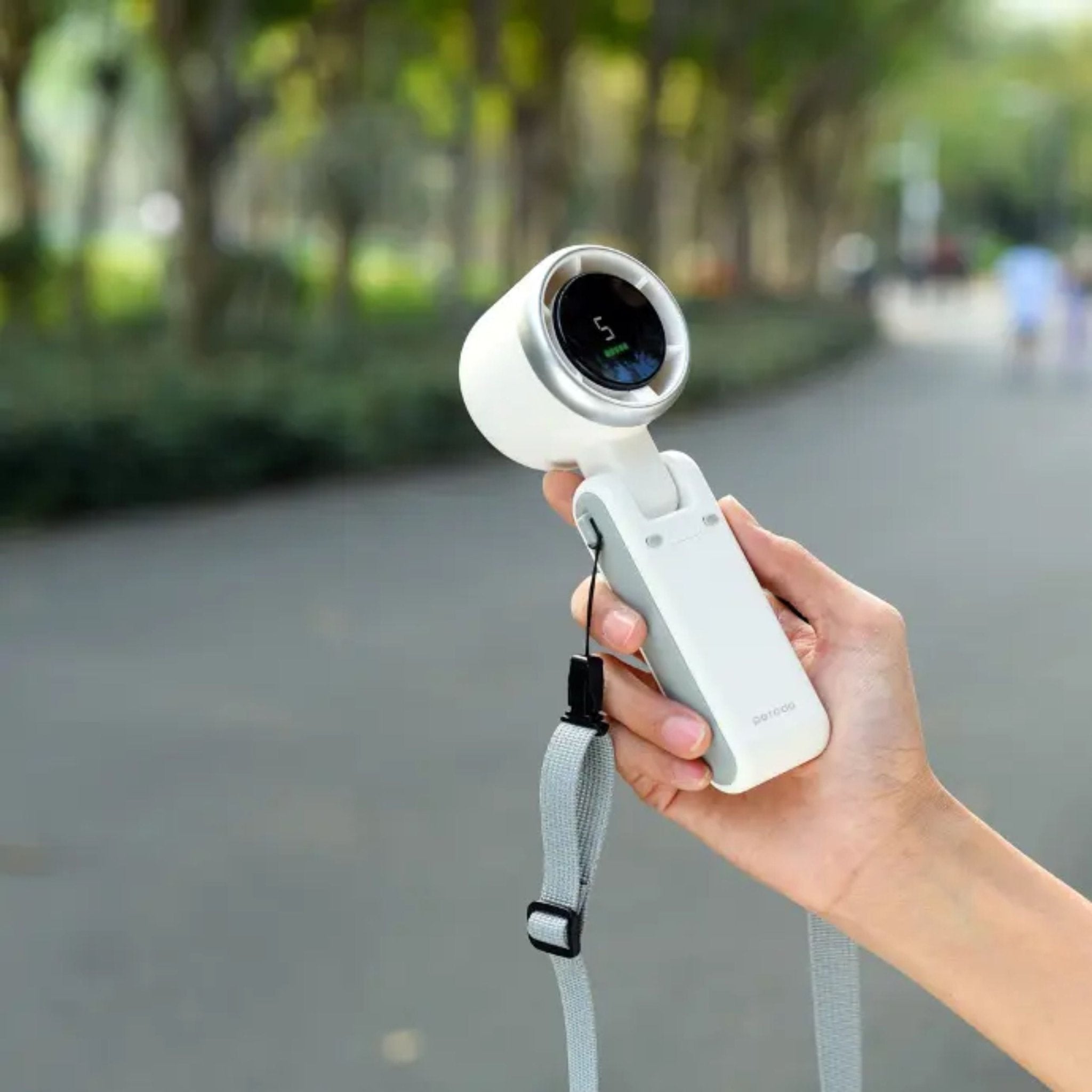 Porodo Handheld Turbo Fan 180° Foldable - White - STOORE.AE | ستور الامارات