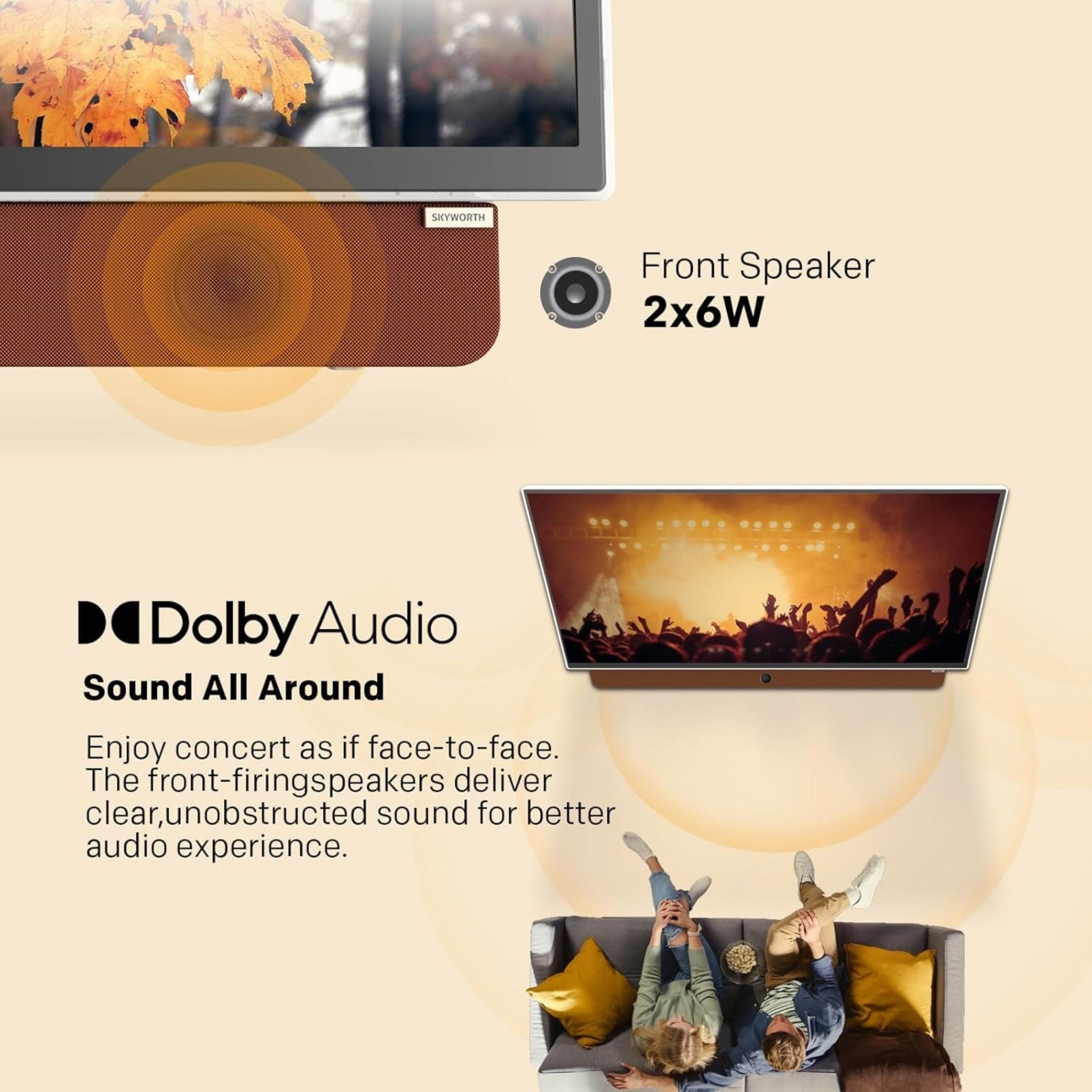 Skyworth Portable Wireless Rechargeable Google TV with Speaker 24" FHD - White - STOORE.AE | ستور الامارات