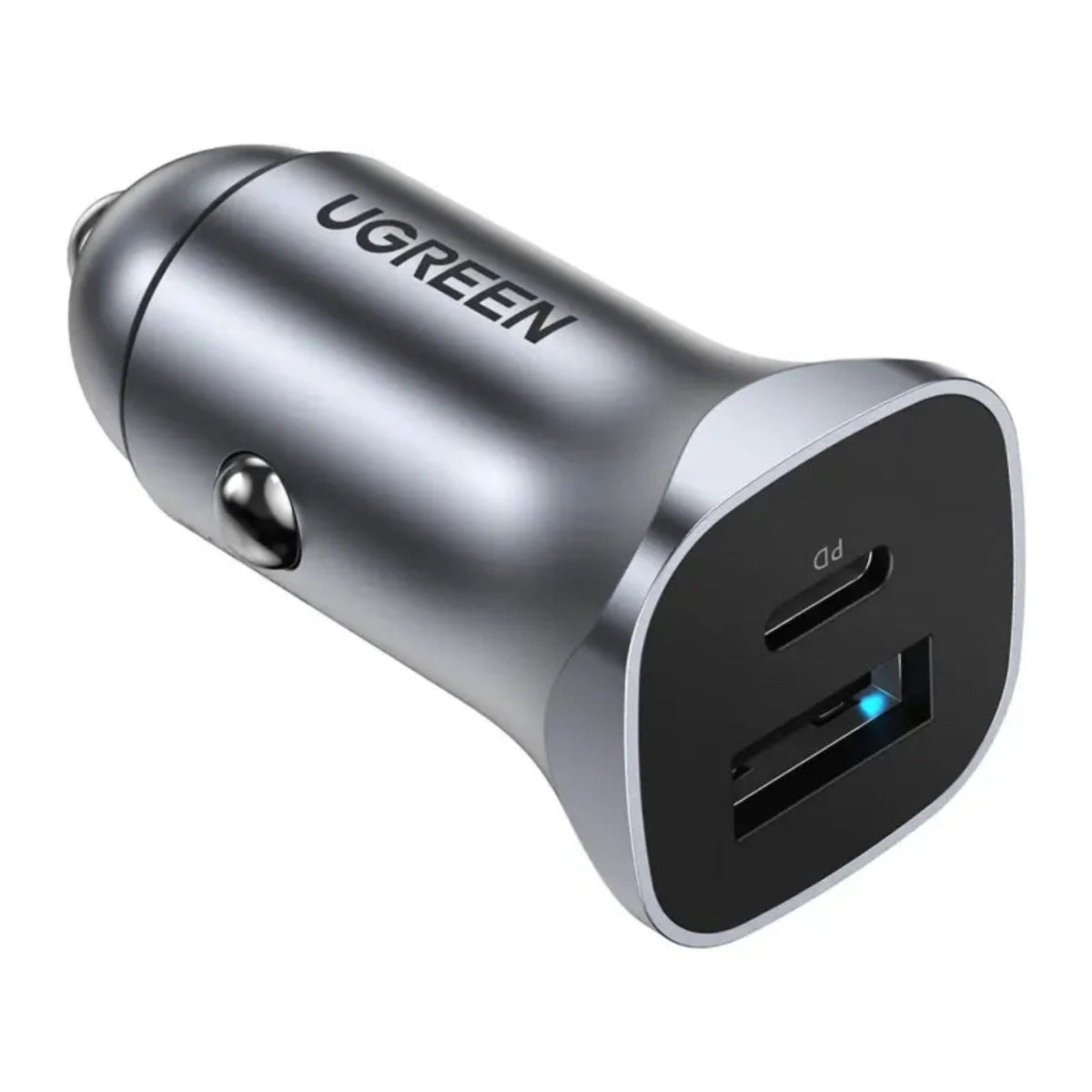 UGREEN 30 USB-A & USB-C 30W Car Charger - Gray - STOORE.AE | ستور الامارات