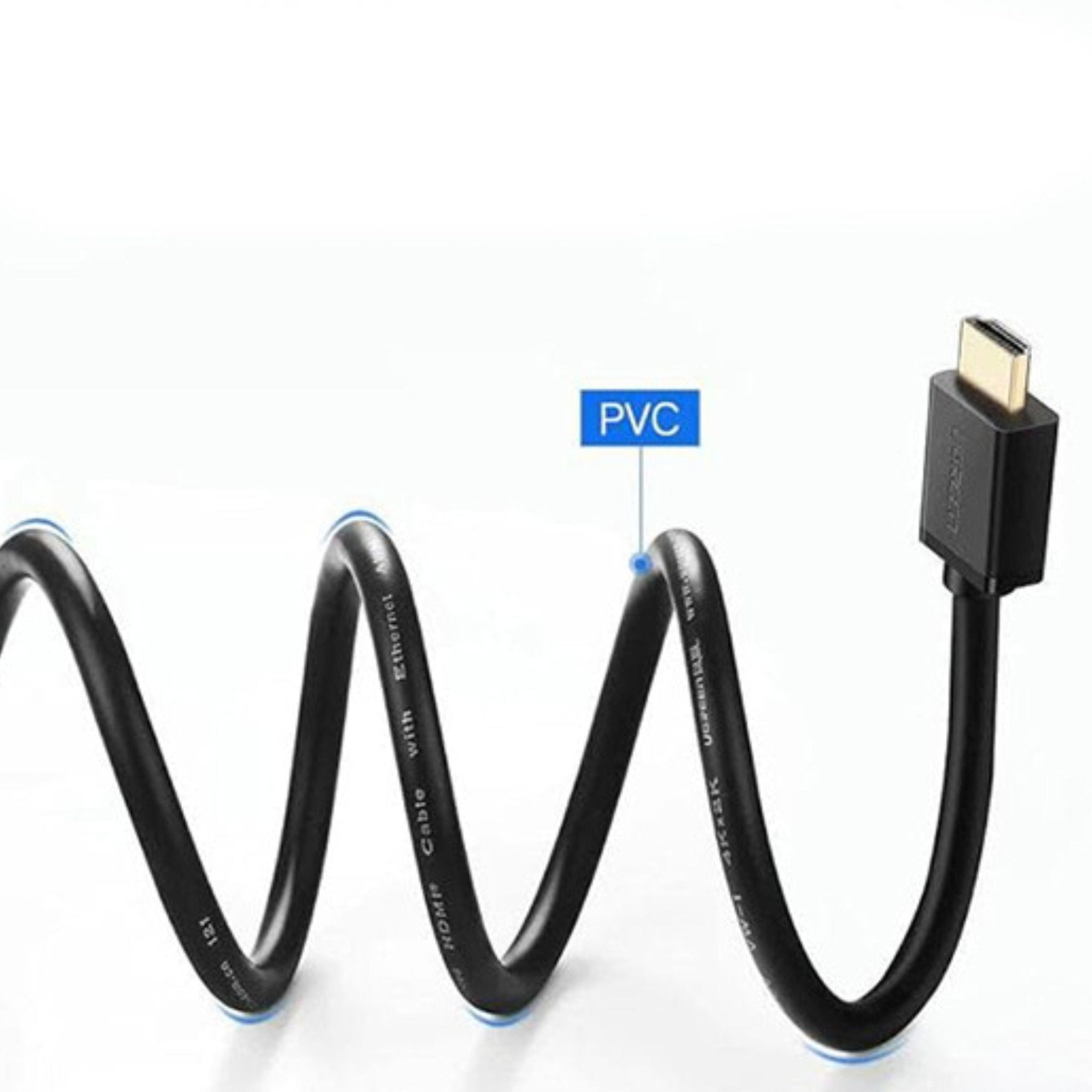 UGREEN HDMI to HDMI Cable (4K Supported) 2M - Black - STOORE.AE | ستور الامارات
