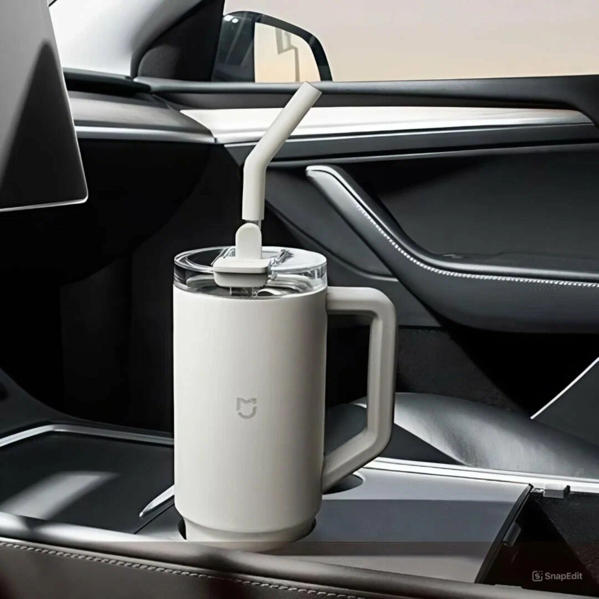 Xiaomi Mijia Portable Stainless Steel Thermos Cup with Straw 1L - Grey - STOORE.AE | ستور الامارات