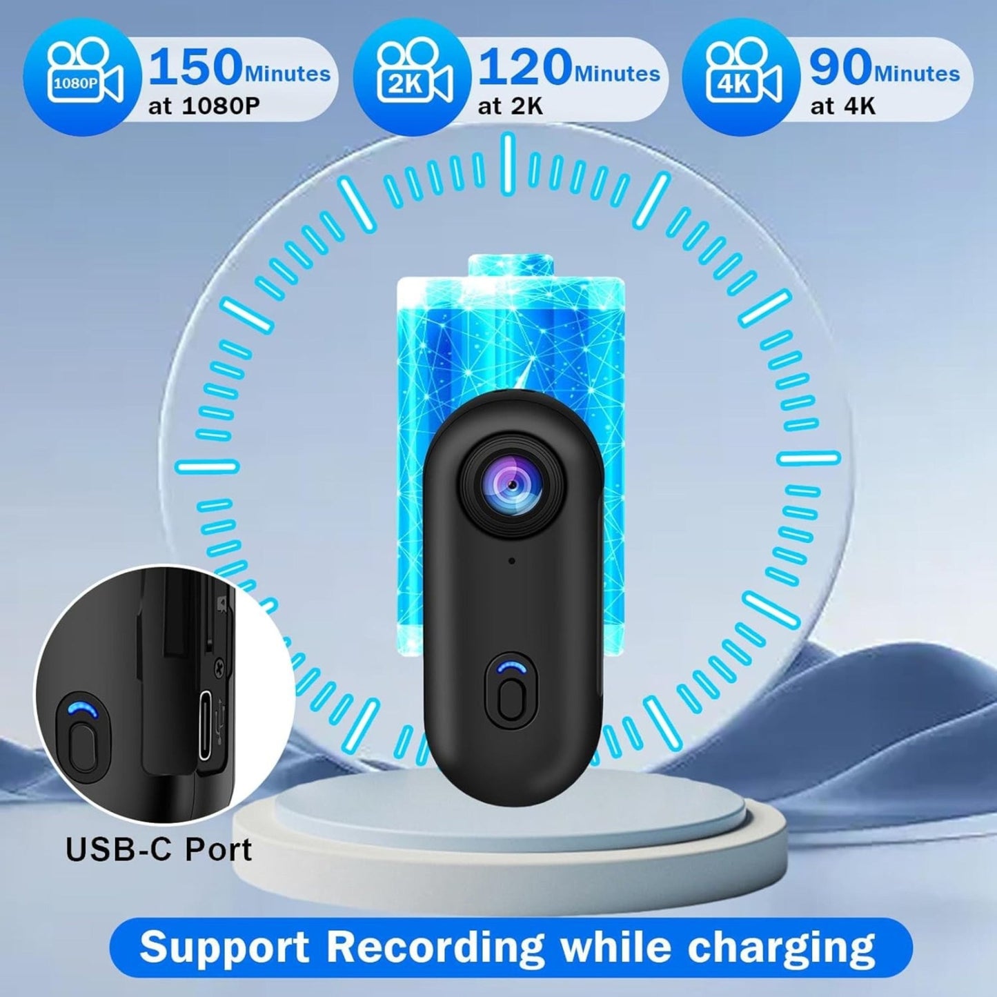 4K WiFi Sports Camera H.265 - Black