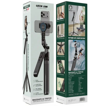 Green Lion MagSafe AI Tripod With Auto Face Tracking - Black