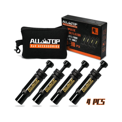 ALL TOP 4x4 Tire Deflator Valve 4PCS - Black