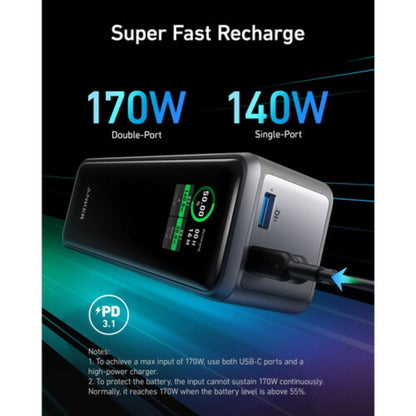 ANKER 3-Port 250W Power Bank with LCD Screen 27,650mAh - Black