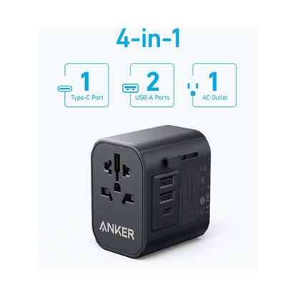 ANKER 312 Outlet Extender 30W With 3 USB Ports - Black