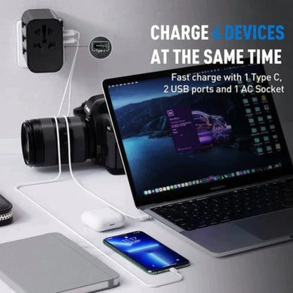 ANKER 312 Outlet Extender 30W With 3 USB Ports - Black