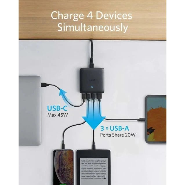 ANKER Powerport Atom III 4-Port 65W Slim - Blue