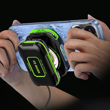 Adjustable Gaming Semiconductor Phone Cooling Radiator with Wireless 3000mAh Backpack Battery - Black