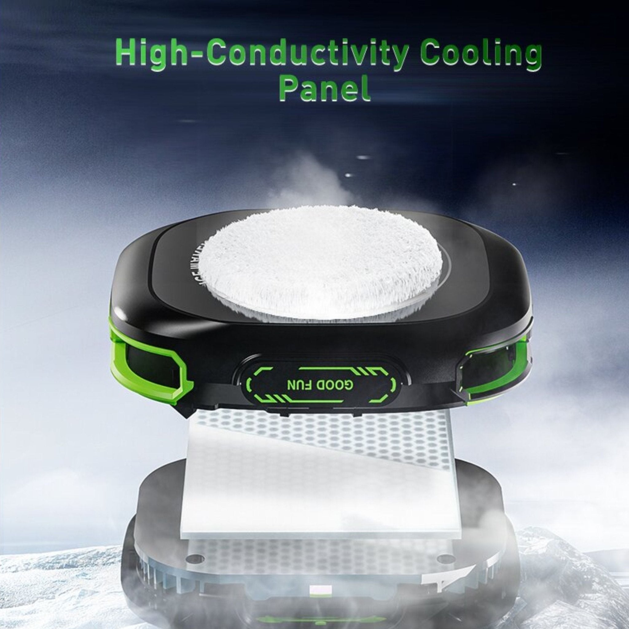 Adjustable Gaming Semiconductor Phone Cooling Radiator with Wireless 3000mAh Backpack Battery - Black