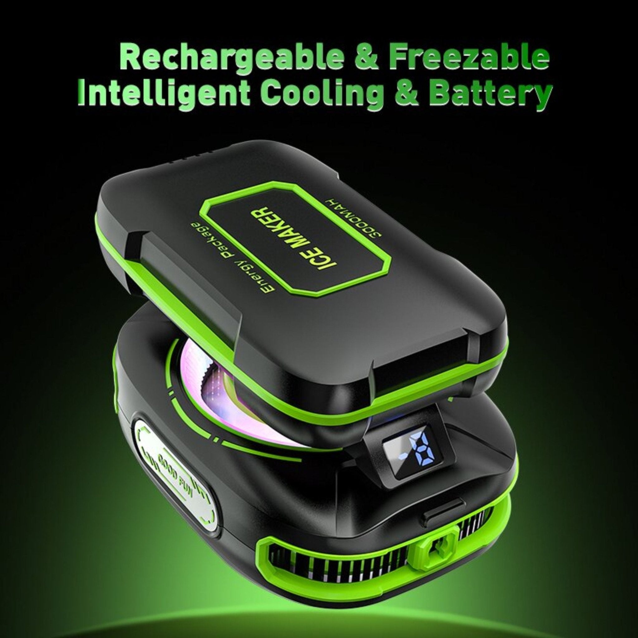 Adjustable Gaming Semiconductor Phone Cooling Radiator with Wireless 3000mAh Backpack Battery - Black