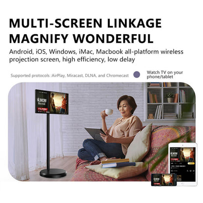 Android Mobile Smart Touch Screen With Built-In Stand, 21.5 Inch 6+128GB Smart Display - White