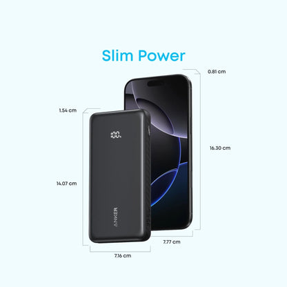 Anker 10000mAh 22.5W Power Bank with Built-in USB-C Cable - Black