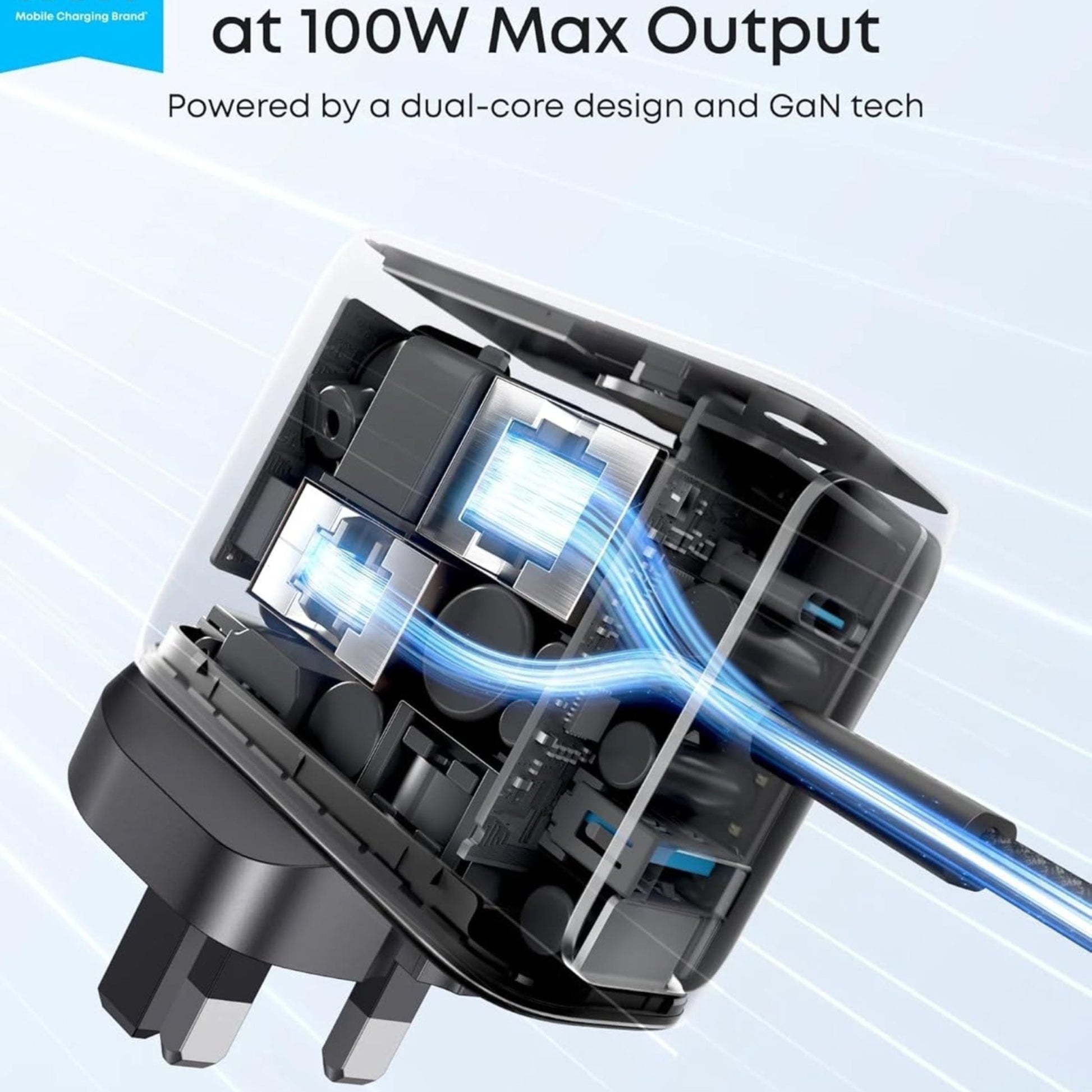 Anker 100W 3-Port Type-C Wall Charger with USB-C to Type-C Cable