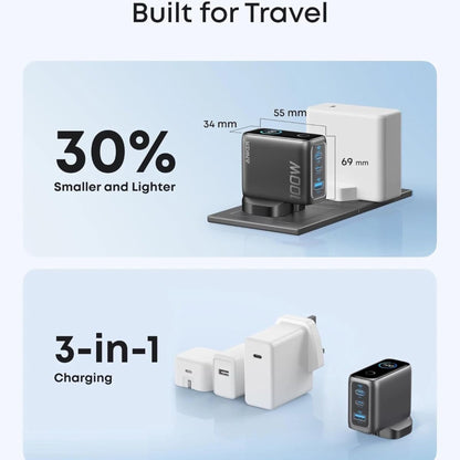 Anker 100W 3-Port Type-C Wall Charger with USB-C to Type-C Cable