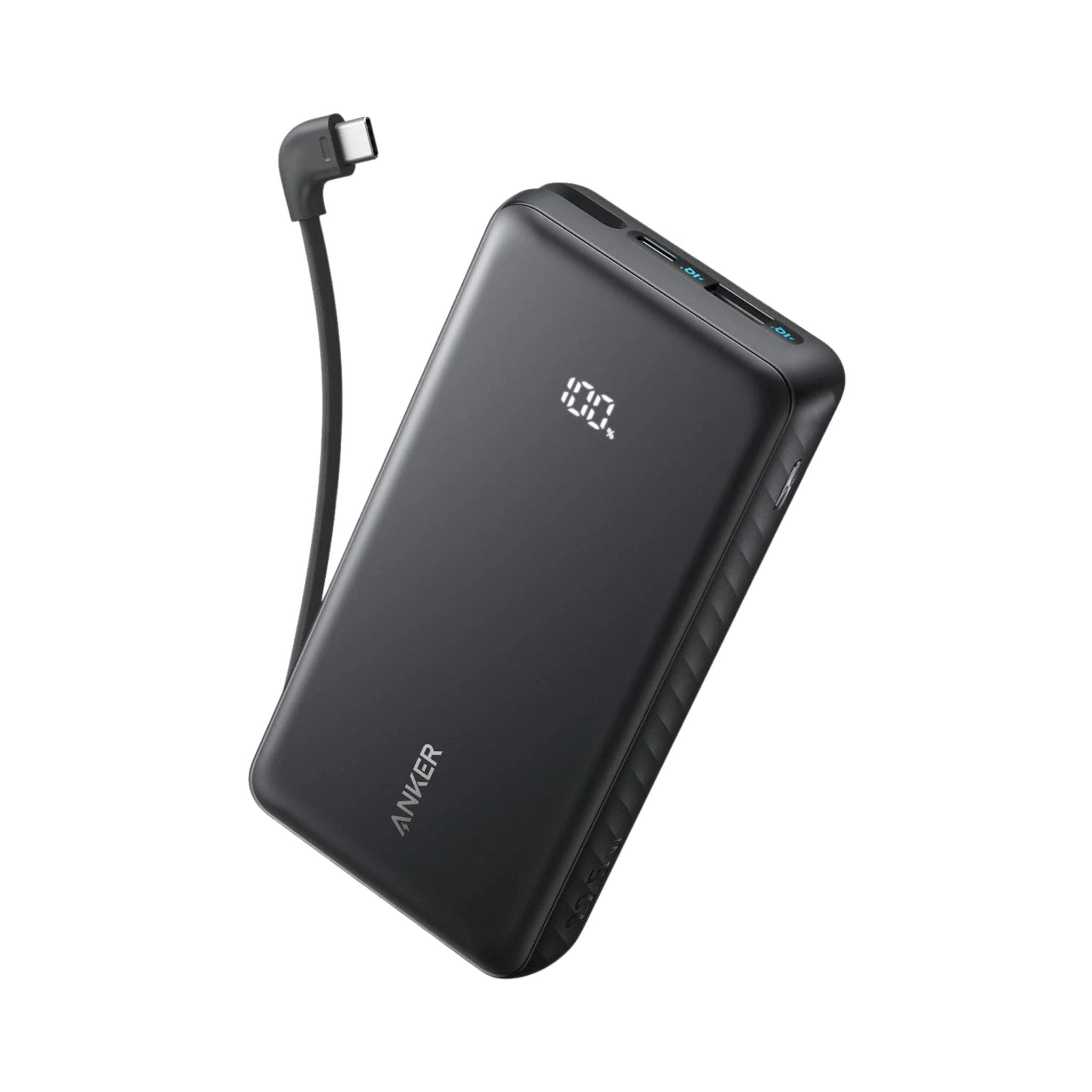 Anker 20000mAh 22.5W Power Bank with Built-in USB-C Cable - Black