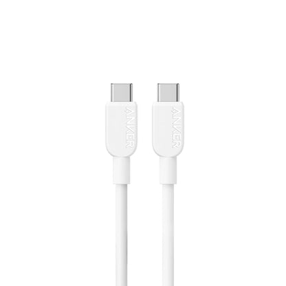 Anker 20W Dual Port High Speed Charger with USB C to USB C Cable 1.5m - White