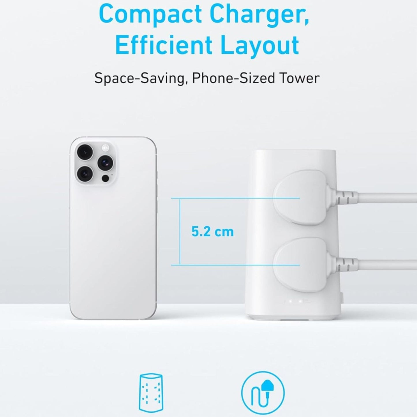 Anker 20W USB C Fast Charging Power Strip - Black