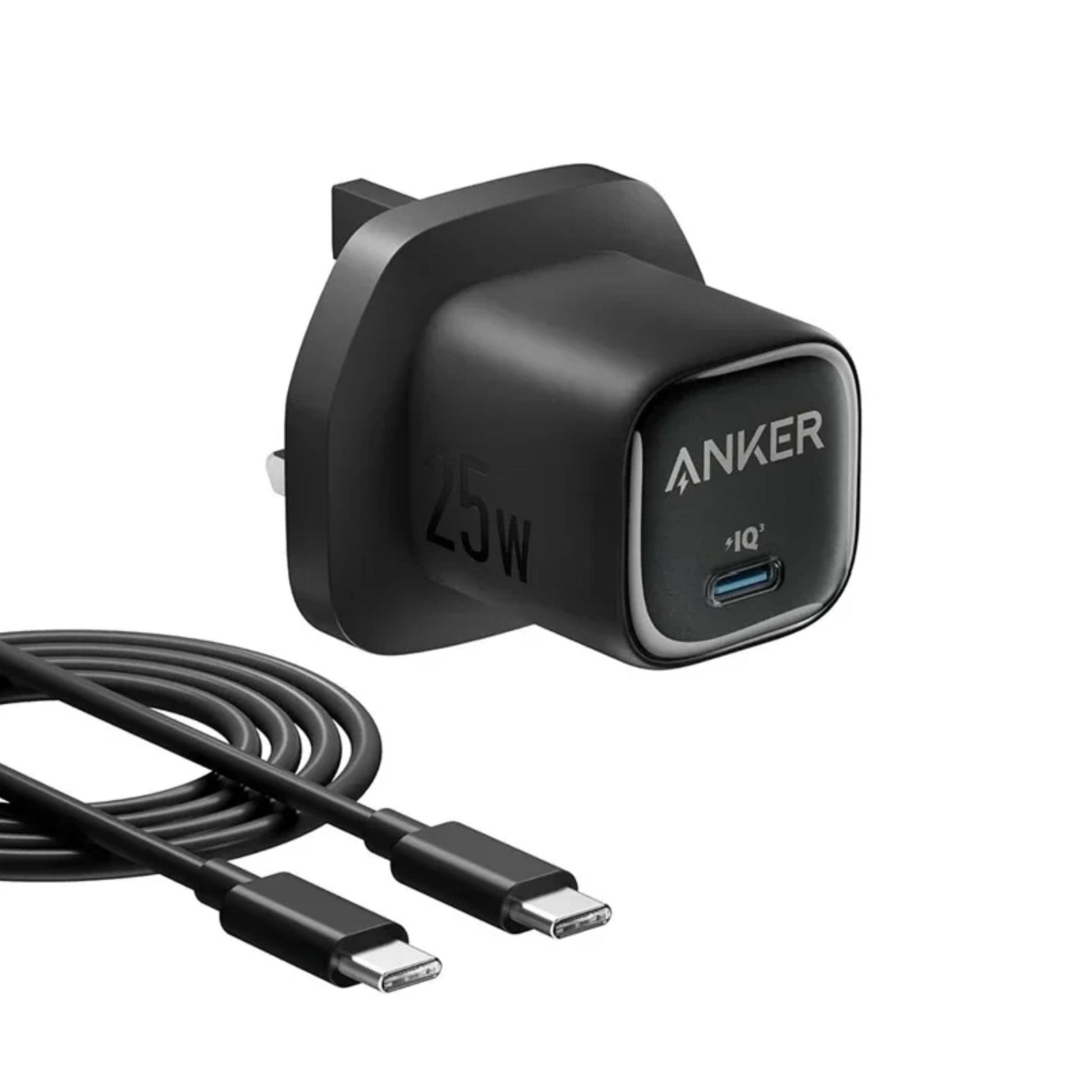 Anker 25W Charger with USB C to USB C Cable - Black