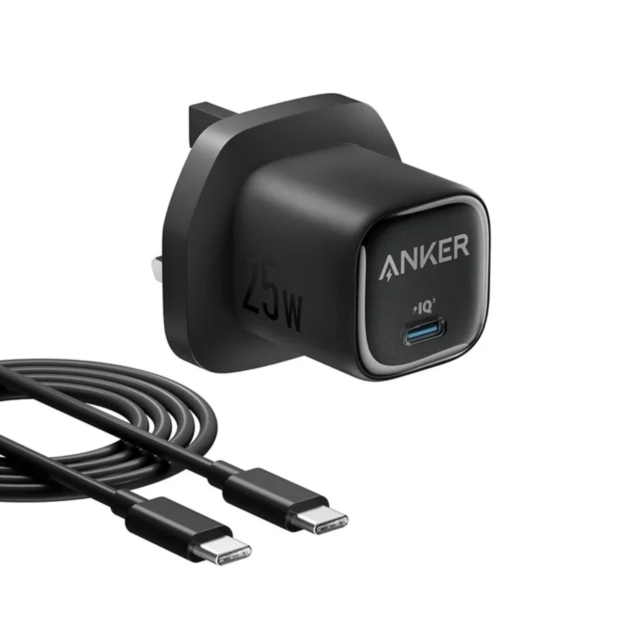 Anker 25W Charger with USB C to USB C Cable - Black