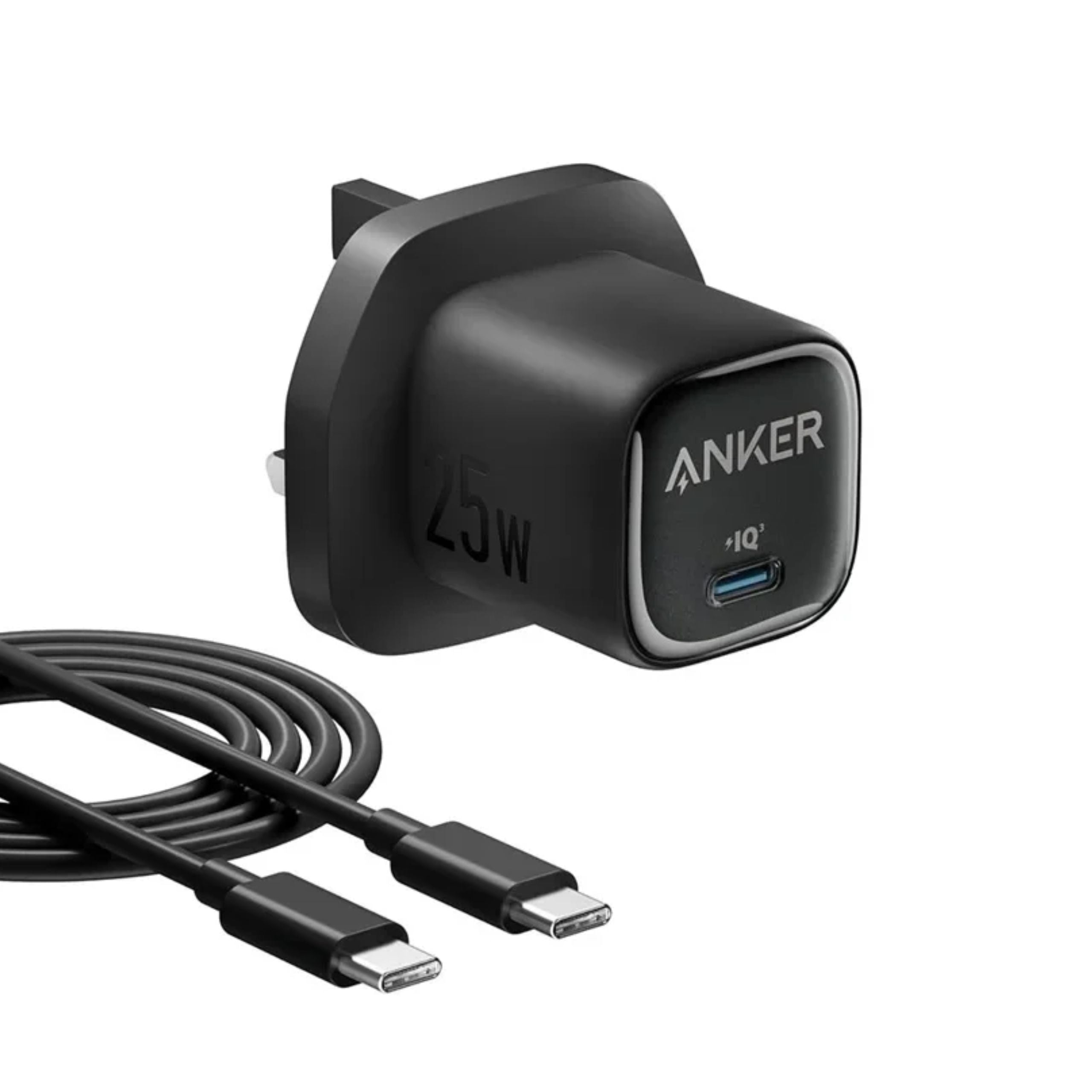 Anker 25W Charger with USB C to USB C Cable - Black