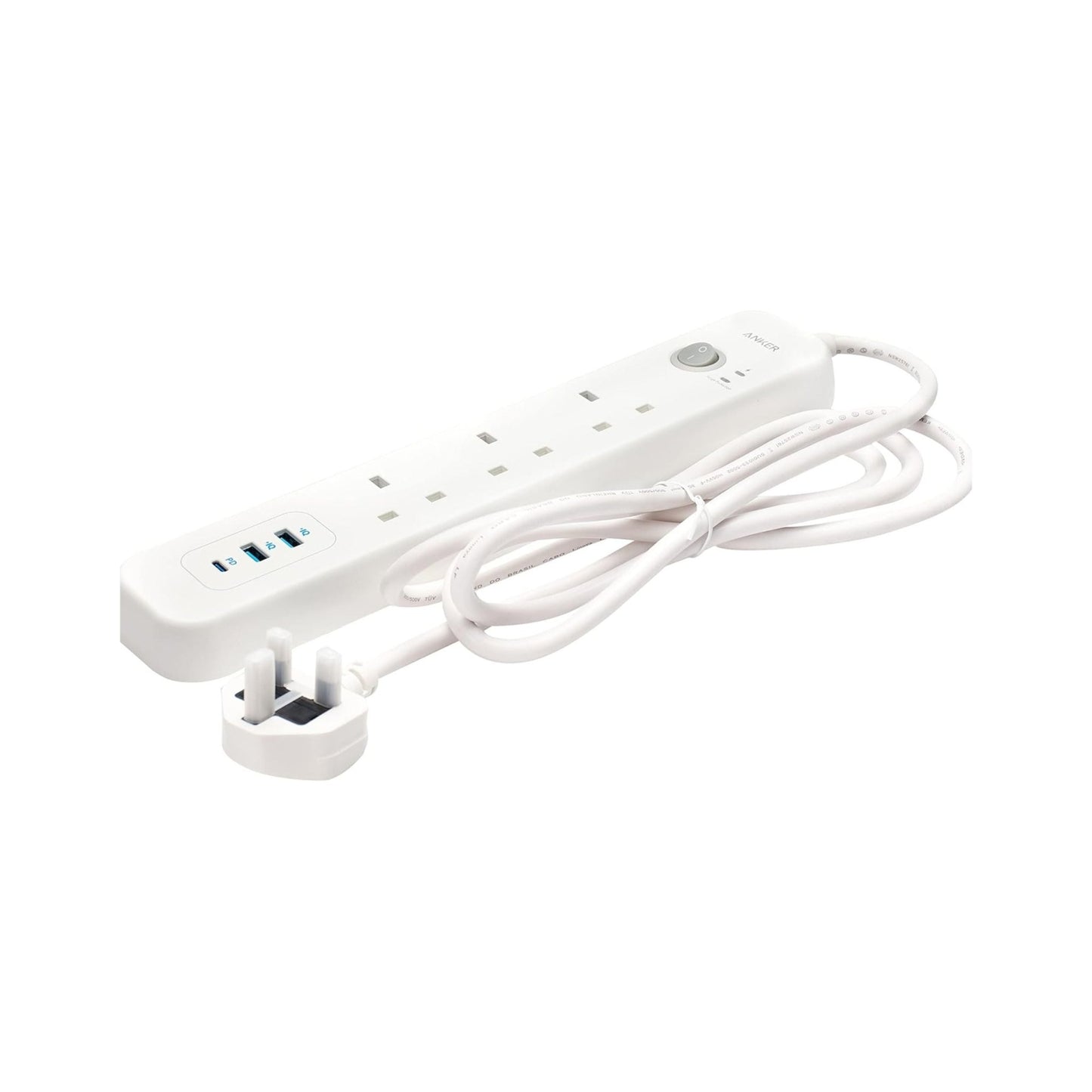 Anker 3 Outlet Power Strip With 2 Usb Ports and 1 PD Port - White