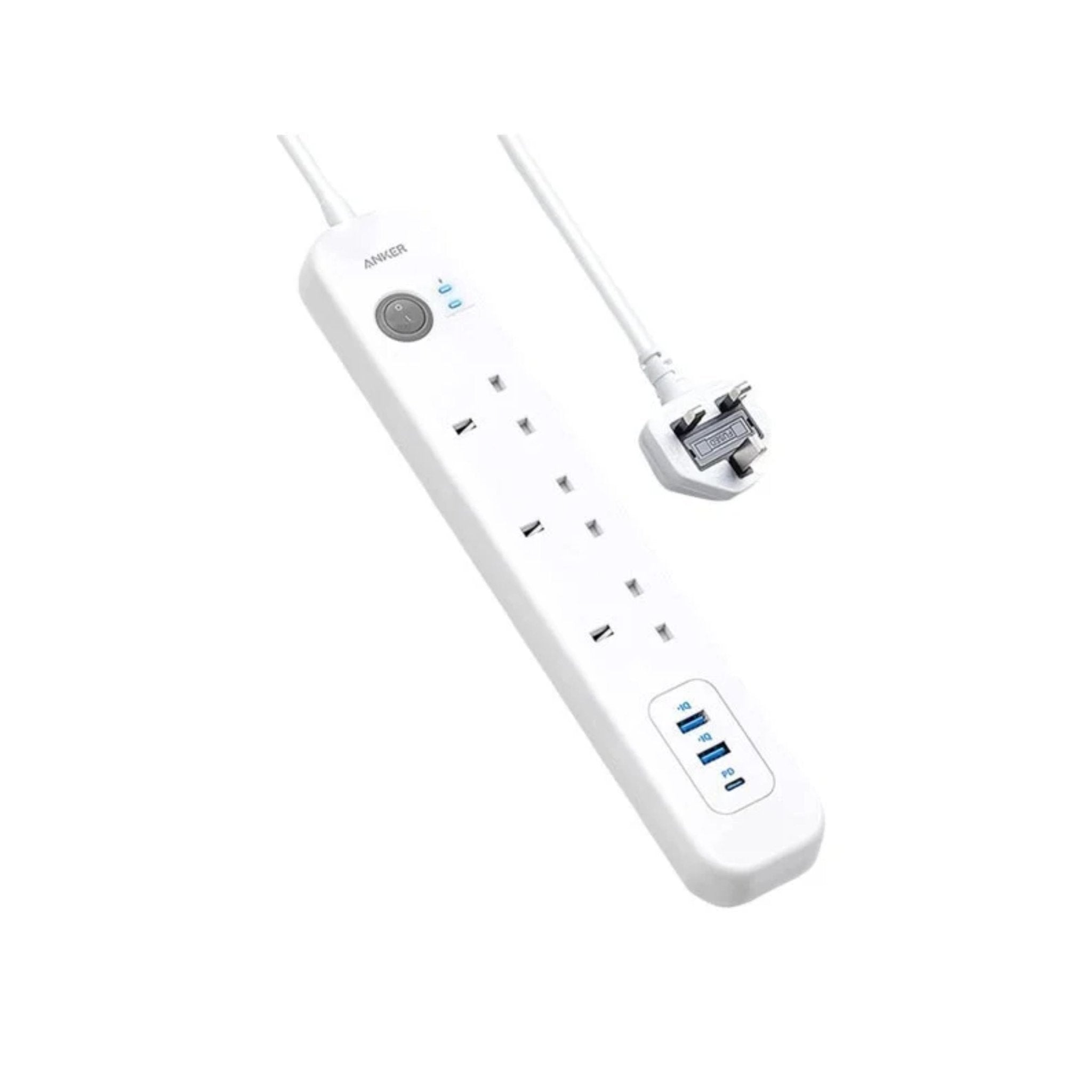 Anker 3 Outlet Power Strip With 2 Usb Ports and 1 PD Port - White
