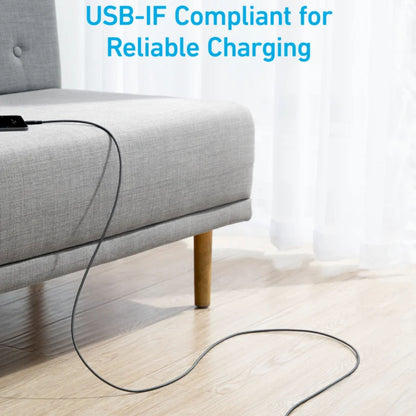 Anker 322 Braided USB-A to USB-C Cable 10ft - Black