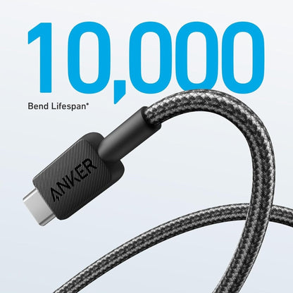 Anker 322 USB-A To USB-C Cable 1.8m Braided - Black