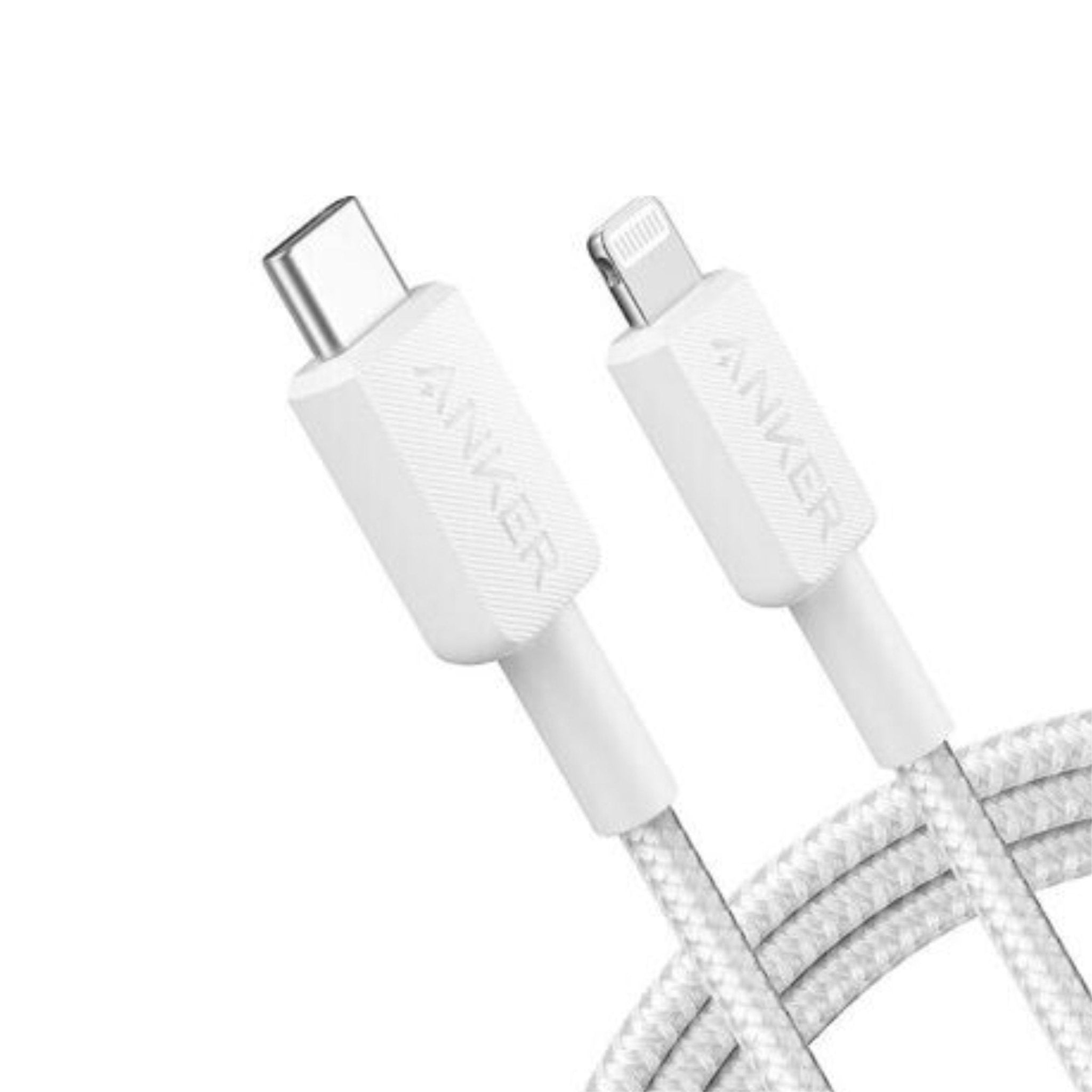 Anker 322 USB-C to Lightning Cable Braided 3ft (0.9m) - White