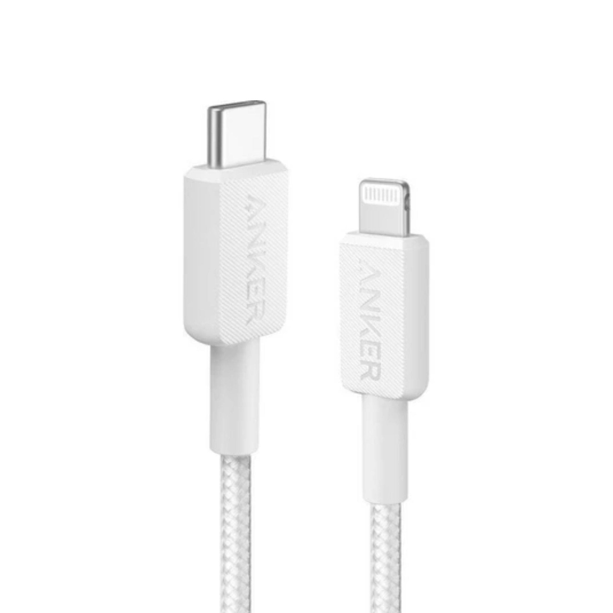 Anker 322 USB-C to Lightning Cable Braided 3ft (0.9m) - White