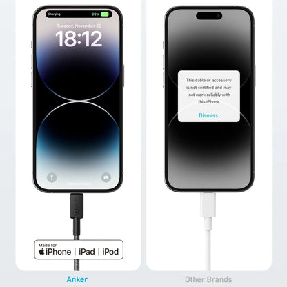 Anker 322 USB-C to Lightning Cable Braided 3ft(0.9m) - Black