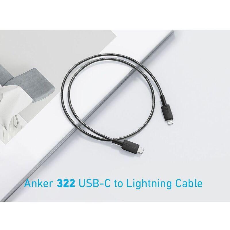 Anker 322 USB-C to Lightning Cable Braided 6ft(1.8m) - Black