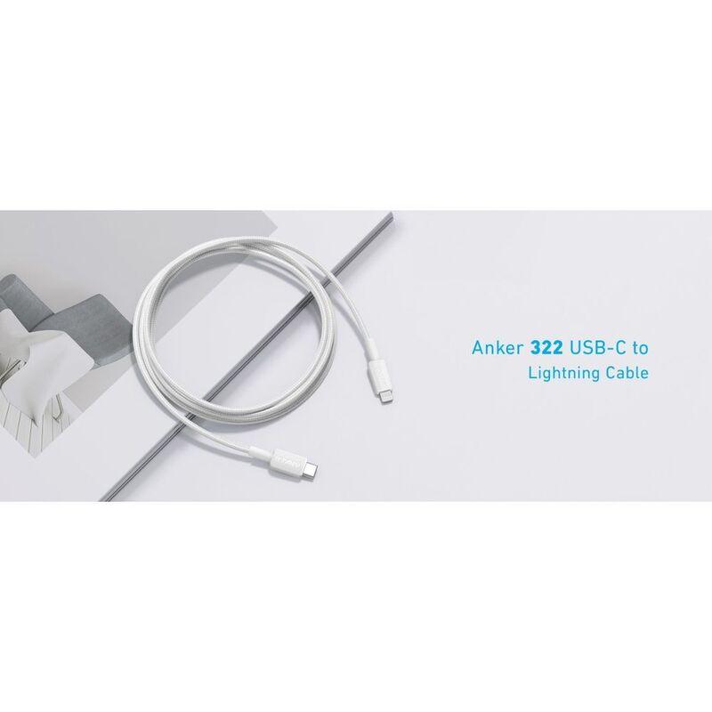 Anker 322 USB-C to Lightning Cable Braided 6ft(1.8m) - White