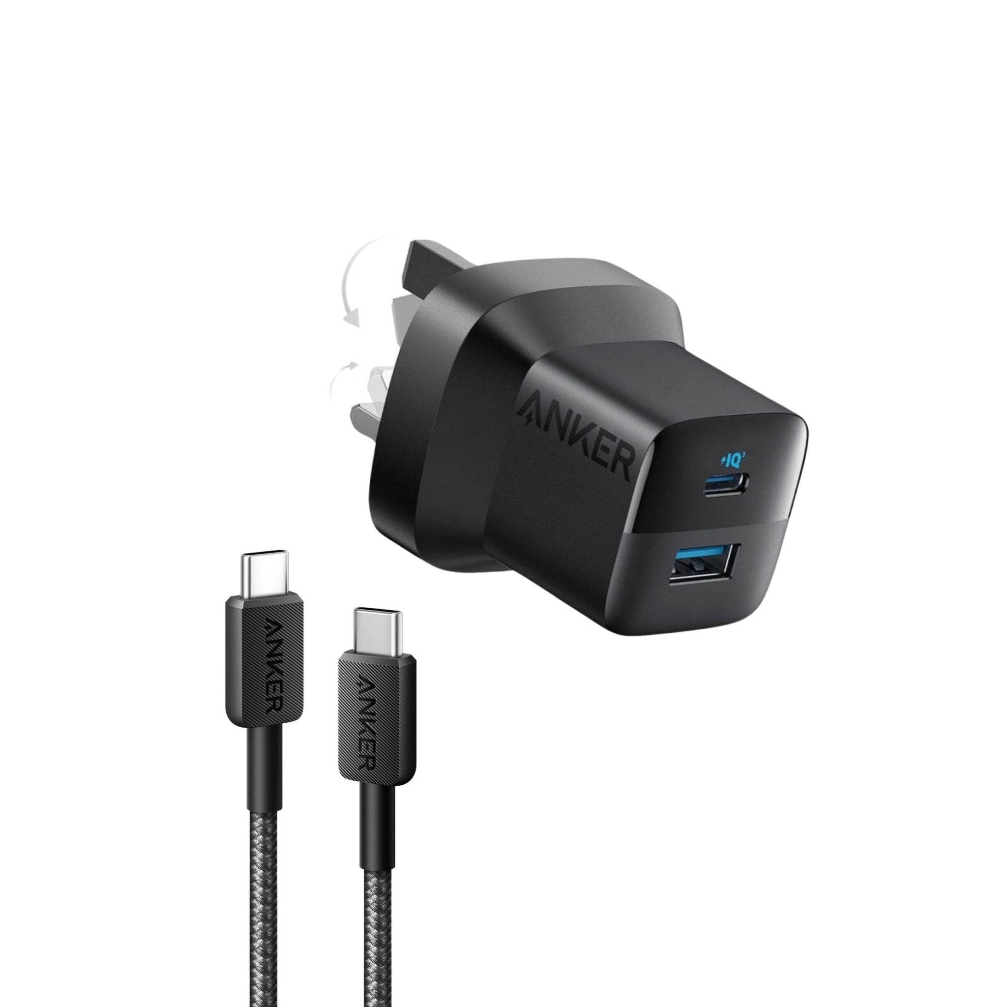 Anker 323 Charger with 33W USB C to USB C Cable 1m - Black