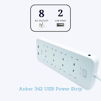 Anker 342 USB Power Strip 10 in 1 A9182K21 - White