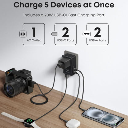 Anker 5-in-1 Nano Travel Adapter 20W - Black