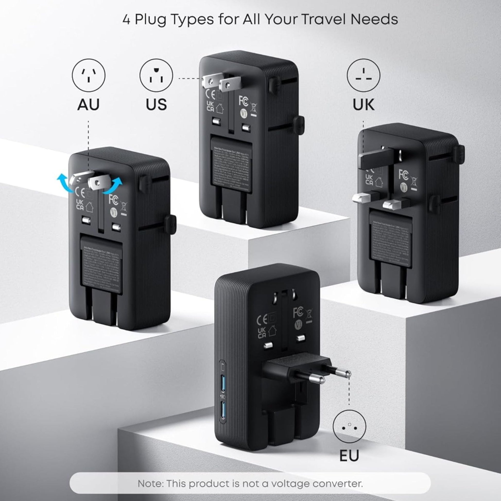 Anker 5-in-1 Nano Travel Adapter 20W - Black