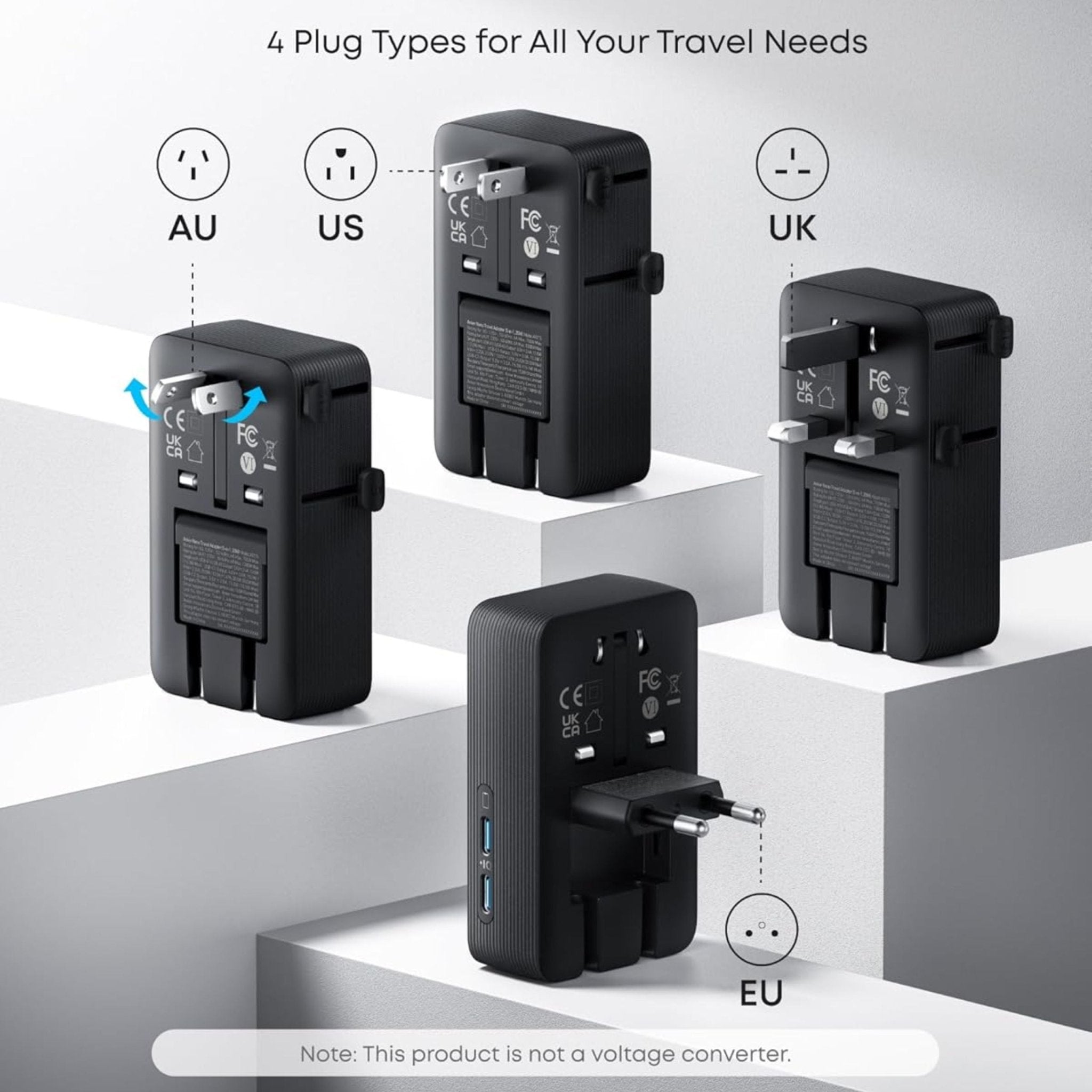 Anker 5-in-1 Nano Travel Adapter 20W - Black