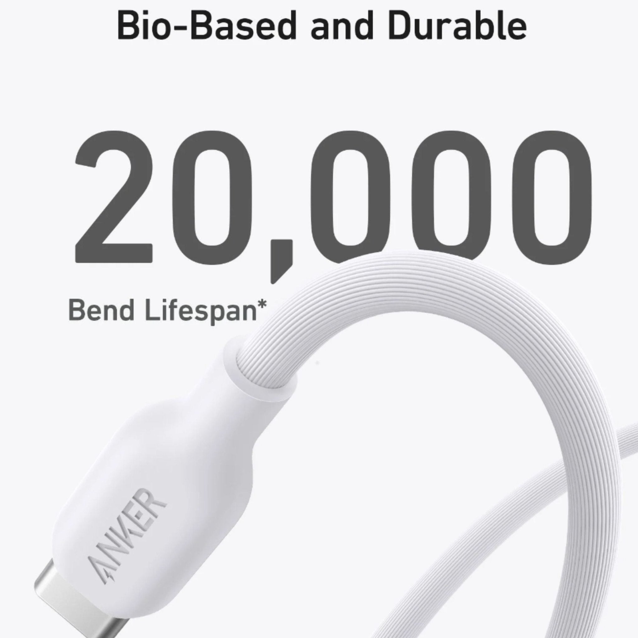 Anker 544 USB-C to USB-C Bio-Based Cable 140W 3ft (0.9M) - White