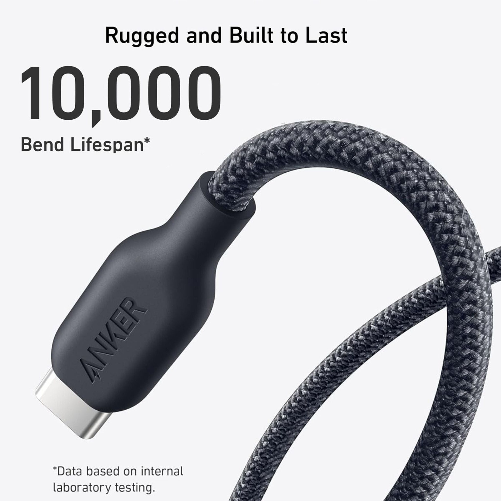 Anker 544 USB-C to USB-C Bio-Braided Cable 240W 6ft (1.8M) - Black