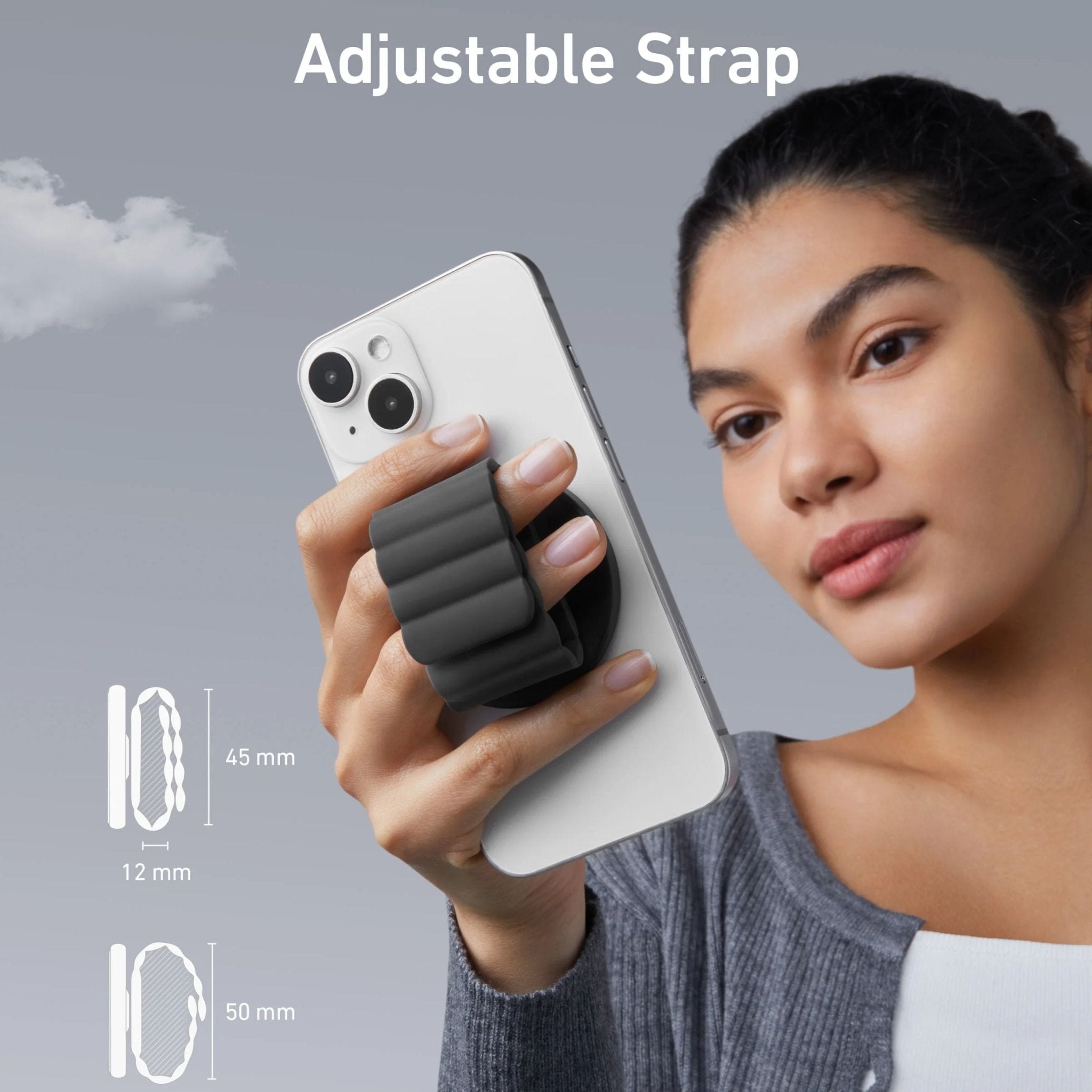 Anker 620 MagGo Phone Grip Dual Side Magnetic Holder For iPhone - Black