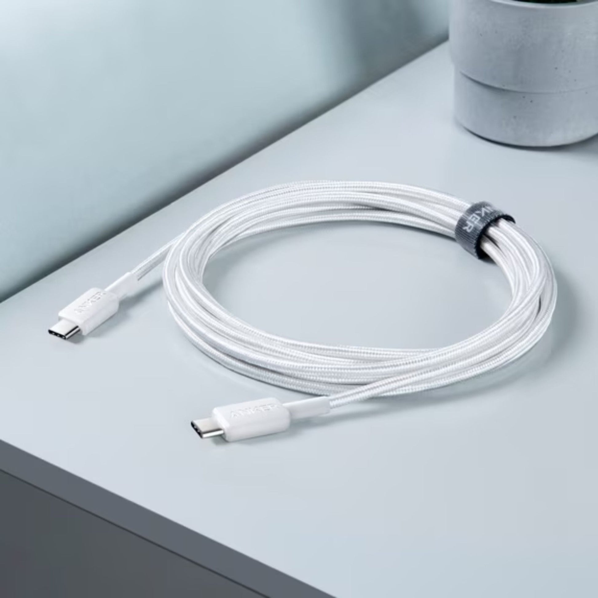 Anker Braided USB-C To USB-C 10' Cable 60W (10ft) - White
