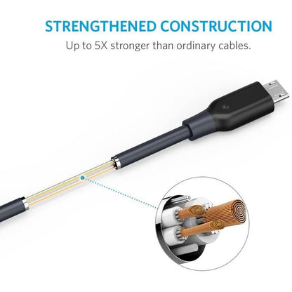 Anker Cable 3ft/0.9m Powerline + Micro USB (Black)