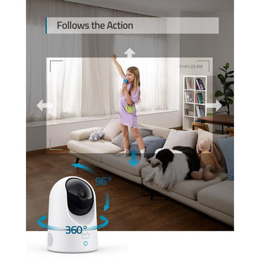 Anker - Eufy 2K Indoor PT Camera With Al Gray - White