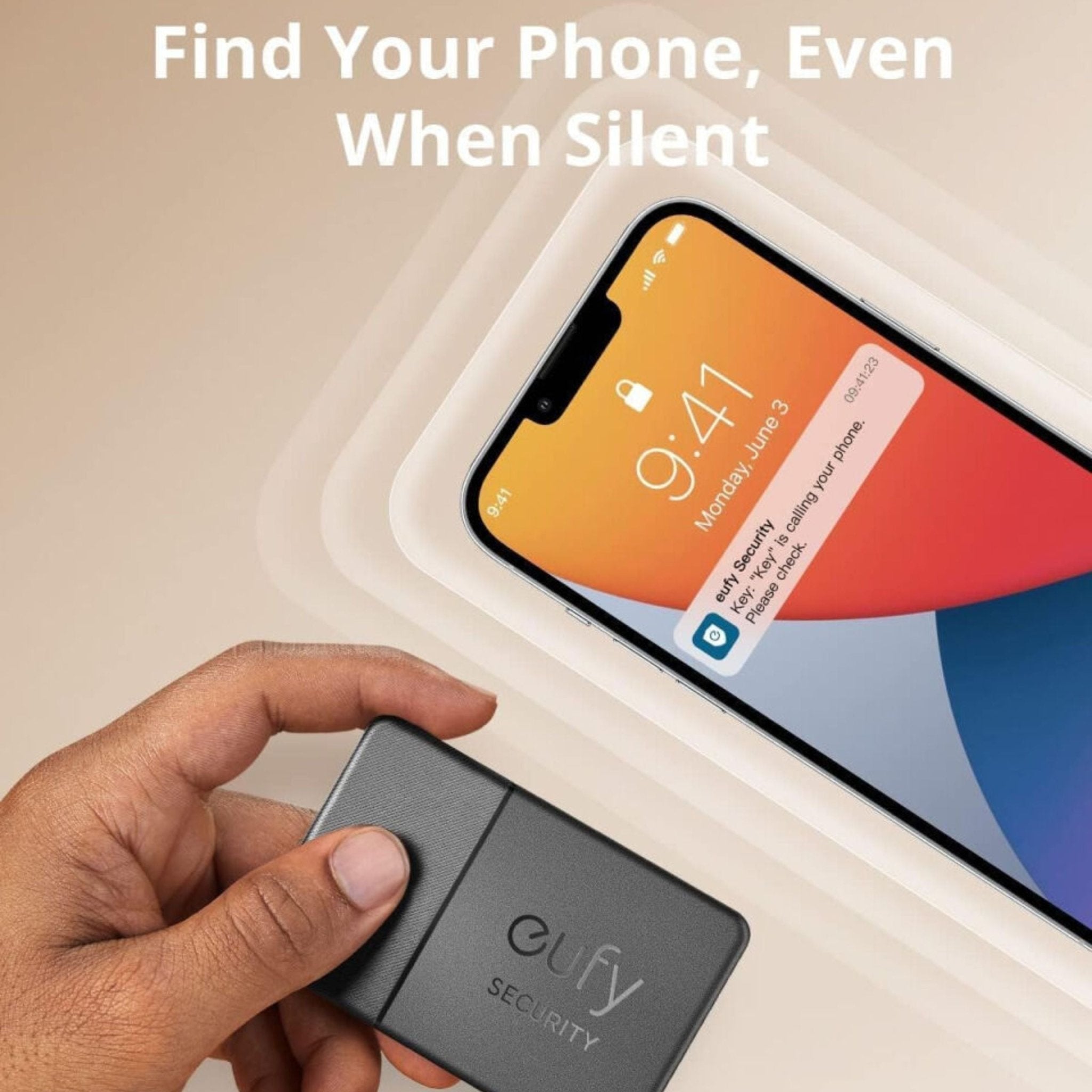 Anker Eufy Smart Bluetooth Tracker Map with Apple Find My App - Black