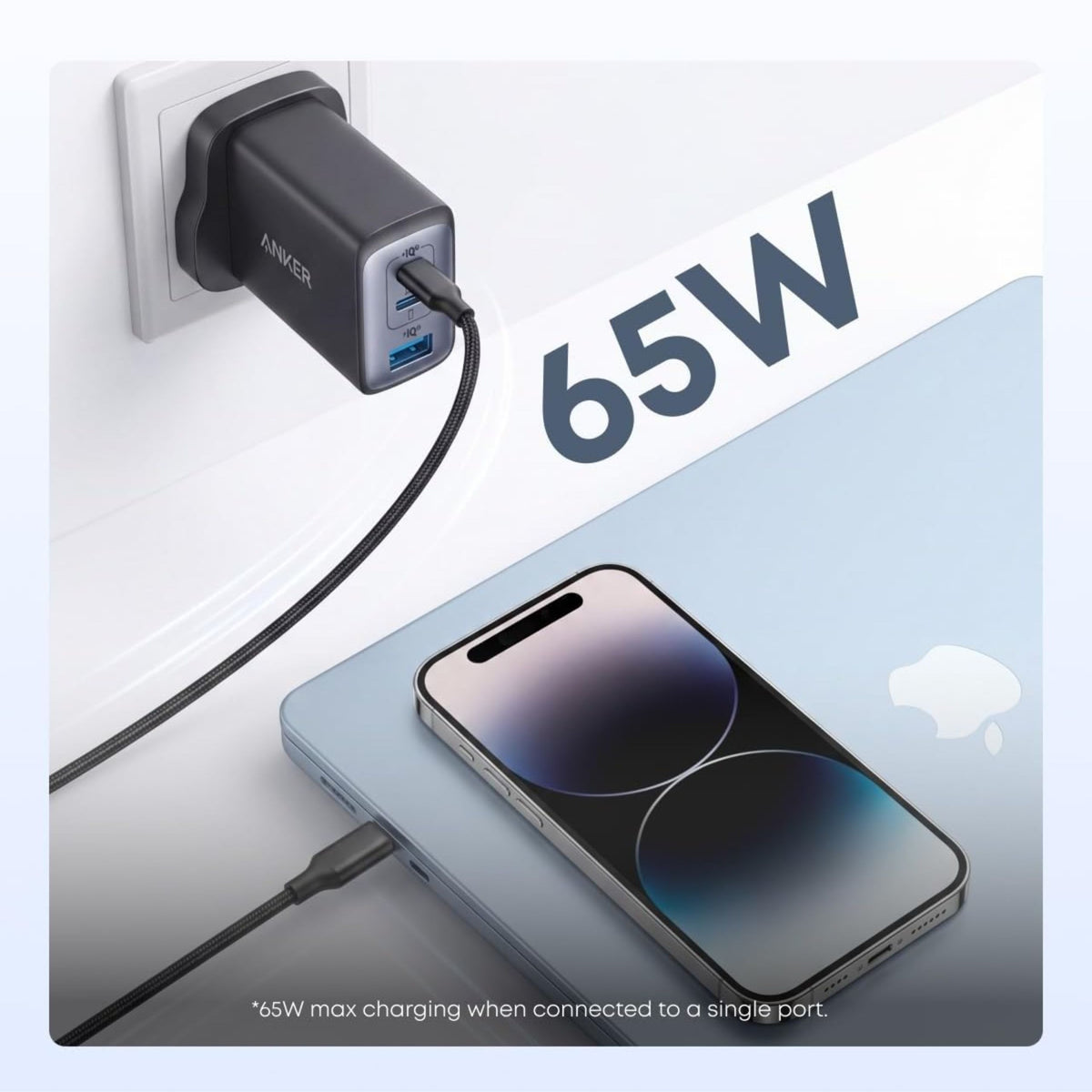 Anker High-Speed 3-in-1 Charger 65W - Black