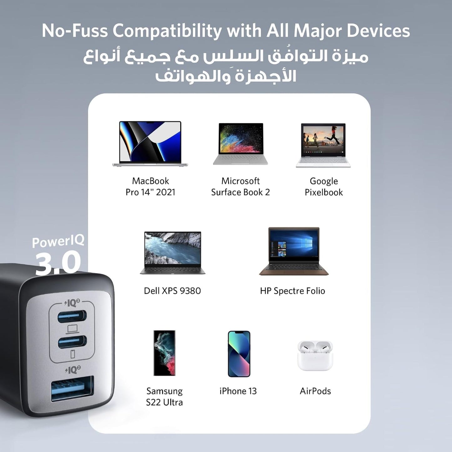 Anker High-Speed 3-in-1 Charger 65W - Black