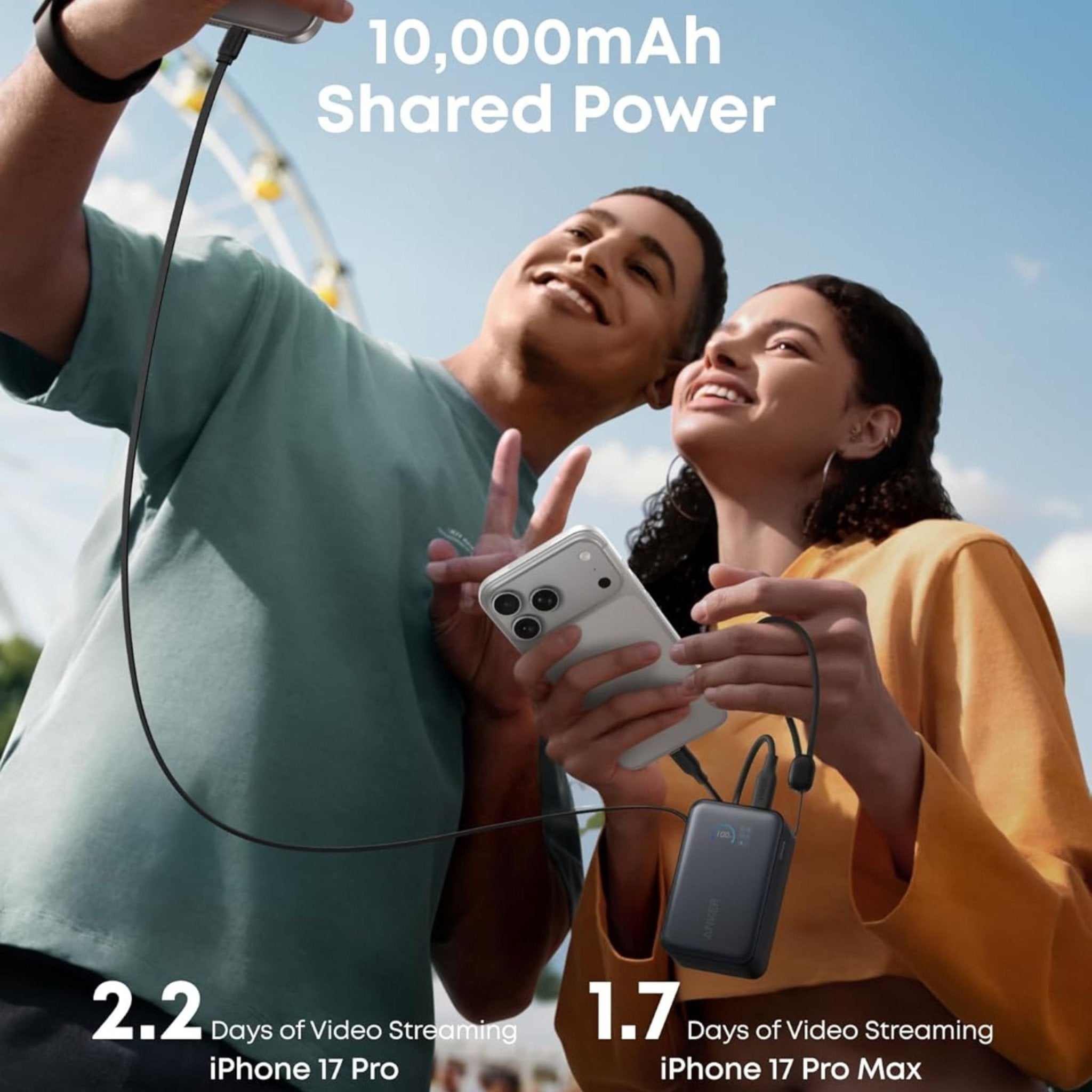 Anker Nano Power Bank 10000mAh With 45W USB-C Cable - Black